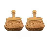 Small Wooden Pill Box Set of 2 - Handmade Mini Keepsake Boxes for Jewelry, Spices, Pills, Travel Essentials, Rings, Earrings & Medicine Storage