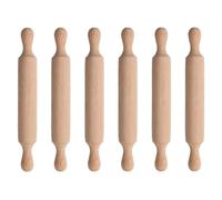 Small Wooden Rolling Pins, 6Pcs Reuable Rolling Pin Set Dough Rollers for Baking Crafting Cookies Fondant Pastry Dough Clay Modelling, Dishwasher Safe