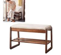 Small Wooden Shoe Bench with Storage Entryway Shoe Rack Organizer SpaceSaving Hallway Bench for Bedroom Stylish Shoe Storage Solution for Hallways and Entryways.