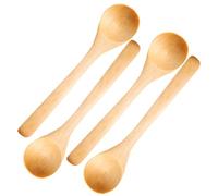 Small Wooden Spoons, 4PCS 5.1x1.2 Mini Wooden Spoons, Portable Scoop for Sugar/Scrubs/Spices/Ice Cream/Bath Salts/Coffee/Tea..