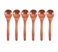 Small Wooden Spoons, 6Pcs Teaspoon for Cooking Condiments Spoon, Mini Daily Use