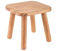 Small Wooden Step Stool 9.4x9.4x9.4 Inch - Non-Slip Footstool for Adults, Walnut Wooden Stool with Removable Legs, Sturdy Round Edge Footstool for Kitchen, Bathroom, Bedroom