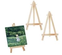 Small Wooden Tabletop Easel, 2Pcs Mini Tabletop Art Display Easels Stand Adjustable A Frame Desktop Tripods Wood Display Holder Stands for Displaying Canvas Paintings Drawing Photo Kids Crafts