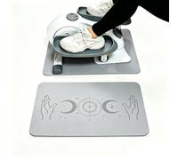 Small Workout Mat for Mini Steppers, Walking Pad Mat for Under Desk Elliptical, 7mm Thick Ellipse Leg Exerciser Mats, Shock Absorption & Protects The Floor, 23.6 x 15.7 Inches (Gray)