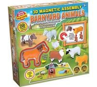 Small World Learning 3D Magnetic Barnyard Animals Assembly Set, Educational Farm Toys with Hidden Magnetic Locks, Ages 3+