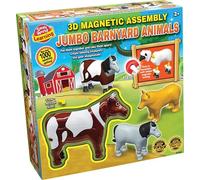 Small World Toys 3D Magnetic Assembly Jumbo Barnyard Animals, With Farm Scenes, Educational Building Toy Set, Toddlers ad Young Children Ages 2+