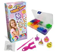 Small World Toys Fashion Rainbow Rubber Bands Bracelet Making Kit, 500 Bands in 12 Colours, Storage Case Included, Ages 6+