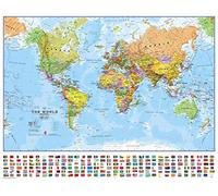 Small World Wall Map Political with flags (Paper)