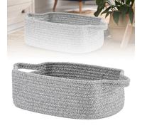 Small Woven, 12 x 8 4.5 Inches, Storage for Organizing, Empty, Cute Rope Shelf Closet Shelves, Dog Toy 3 Packs, Mixed Grey Bins with (Grey, 30.45x20.32x11.45cm)