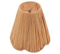 Small Woven Clip on Table Lamp Shade, 3x6x5.7 Inch Rattan | Scalloped Handwoven Texture, Boho Farmhouse Style, Gentle Light for Apartments and Indoor Spaces