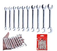 Small Wrench Set, 10pcs Open End Wrench Set, Anti-Rust Mini Double Open End Thin, Corrosion-Resistant 4-11mm Metric Spanner Spanner