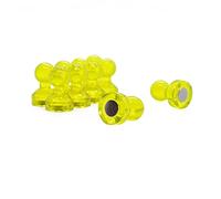 Small Yellow Acrylic Push Pin Magnet for Fridge, Whiteboard, Noticeboard, Filing Cabinet - 11mm dia x 17mm tall - Pack of 10