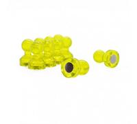 Small Yellow Acrylic Push Pin Magnet For Fridge, Whiteboard, Noticeboard, Filing Cabinet - 11mm Dia X 17mm Tall - Pack Of 10