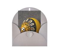 Small yellow core patterned Gray party invitation, vertical greeting card, suitable for anniversary