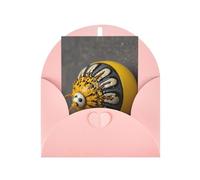 Small yellow core patterned Pink party invitation, vertical greeting card, suitable for anniversary