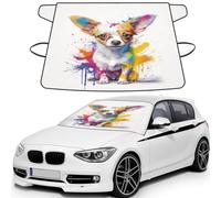 Small Yellow Dog With Big Ears Print Car Windshield Cover For Ice And Snow Universal Fit For Most Cars Multifuntional Ice Protector Keep Snow Frost Off