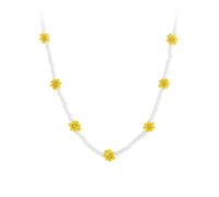 Small Yellow Flower Necklace Women's Beaded Fashion pendant