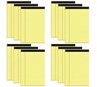 Small Yellow Legal Pads 5×8 - 12 Pack College Ruled Notepads with Perforated Pages and Double Sided Printing, Ideal for Work, Study, 80gsm Premium Thick Paper, Writing Pads 5"x8" 30 Sheets/60 Pages