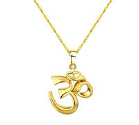 Small Yoga Charm Necklace Pendant for Women Girl Indian Hindoo OHM Hindu Buddhist AUM OM India Religion