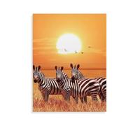 Small zebra group in the evening sun over the savanna in Africa，Puzzles 1000 Pieces Decoration Puzzle for Adults And Kids Gift High Difficulty Game Challenging Puzzles 1000pcs（75x50cm）-AP64