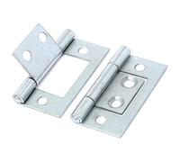 Small Zinc Flush Cabinet Hinges Door Flush Hinges 40mm/1.5-Inch Heavy Duty Silver Flush Hinges for Cupboards and Cabinets Dresser Wardrobes Pack of 2.
