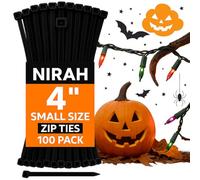 Small Zip Ties 4 inch, Black - 18 LB Strength, UV-Resistant, Self-Locking Nylon PA66 Small Cable Ties, Mini Zip Ties for Electronics, Wire Management, Office, Garden, Craft & Decorations by Nirah