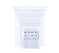 Small Ziplock Poly Bags 3 Sizes 300pcs Assorted Resealable Plastic Zipper Bags for Jewelry Beads Candy 2.4 x 3.5/3.5 x 5/4 x 6 Inch 2 Mil Clear