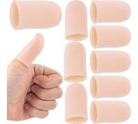 SmallCat 10PCS Silicone Finger Protectors, Gel Finger Support Cots, Fingertips Protection, Finger Sleeves, Short Thumb Guard for Finger Arthritis Cracking Pain Relief