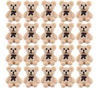 SmallCat 20 Pcs Mini Brown Bear Charm, Plastic Flatback Bear Nail Embellishment with Black Bowknot, Cute 3D Cartoon Small Bear Nail Charm Accessories for Women Nails Decor DIY Crafts