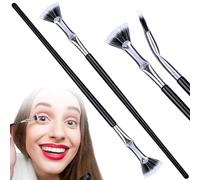 SmallCat 2PCS Mascara Fan Eye Lash Brush, Folding Angle Scalloped Lash Separator Tool, Fan Shaped Eyebrow Brush, Soft Eyelash Comb Separator for Upper Lower Eye Lash Makeup
