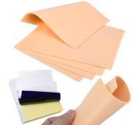 SmallCat 2psc Fake Skin with Transfer Paper Kit, Blank Thick Tattoo Practice Skins with 10pcs Transfer Paper, 3mm Soft Silicone Tattoo Stencil Paper for Beginners Experienced Artists