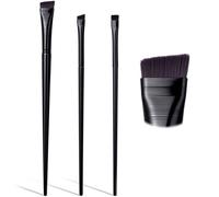 SmallCat 3 Pcs Angled Eyeliner Brush, Angled Eyebrow Brush, Ultra Thin Flat Inglot Eyeliner, Brow Tint Brush with Soft Synthetic Hairs (3 Styles, Black)