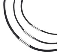 SmallCat 3 Pcs Black Necklace Cord, 1.5mm/2mm/3mm Leather Necklace Cord, Necklace Cord With Clasp, Leather Necklace for Women, Mens, Jewelry Making