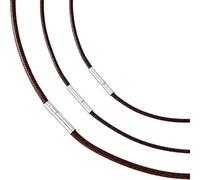 SmallCat 3 Pcs Brown Necklace Cord, 1.5mm/3mm Leather Necklace Cord, Necklace Cord With Clasp, Leather Necklace for Women, Mens, Jewelry Making