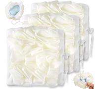 SmallCat 3 Pcs Soap Loofah Pouch, 2 in 1 Soap Bar Loofah, Washable Bar Soap Loofahs Pouch, Loofahs for Bar of Soap Cleansing and Smooth Skin (White)