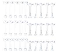 SmallCat 30pcs Clear Piercing Retainer for Women Men, Transparent Plastic Lip Rings Retainer, Round Heart Nose Studs Retainers for Sports Work - 0.32", 0.39", 0.47", 2 Styles