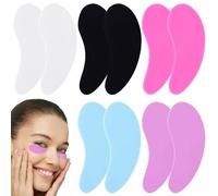 SmallCat 5 Pairs Silicone Eye Patches, Reusable Eye Mask for Skin Care to Reduce Wrinkles, Fine Lines and Eye Bags, Blue, Purple, White, Pink, Black, Pack of 10