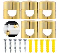 SmallCat 5 Sets Charger Holders for Cords, Gold Adjustable Cable Anchor Holders, Adhesive Metal Cord Clips, Cable Management Wire Organizers for Desk, Office, Nightstand