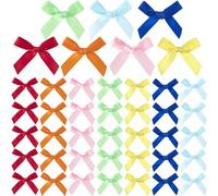 SmallCat 70 PCS Mini Ribbon Bows, Small Colorful Satin Ribbon Bow, Cute Soft Bowknot Sewing Accessories for Flowers, Wrapping, Christmas, Wedding, Birthday Party Decoration
