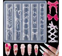SmallCat Bowknot Silicone Nail Molds, Nail Molds for Nail Art, Bow Nail Charm Molds, Nail Art Molds 3D Silicone for Gel Manicure Decorations Accessories DIY Nail Supplies (1 Pcs)