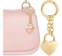 SmallCat Gold Heart Purse Charms, Purse Charms for Handbags, Heart Keychain, Gold Purses Charm Accessories for Handbag Charm (1 Pcs)