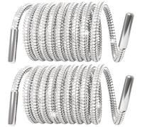 SmallCat Rhinestone Bling Shoe Laces, Shiny Diamond Glitter Shoe Laces, Silver Shoes Lace for Sneakers, 1 Pair, White, 47"