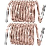 SmallCat Rhinestone Bling Shoe Laces, Shiny Diamond Glitter Shoe Laces, Silver Shoes Lace for Sneakers, 1 Pair, Champagne, 47"