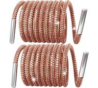 SmallCat Rhinestone Bling Shoe Laces, Shiny Diamond Glitter Shoe Laces, Silver Shoes Lace for Sneakers, 1 Pair, Orange, 47"