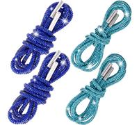 SmallCat Rhinestone Shoelaces Ropes, Glitter Shoe Strings for Sneakers, Bling Drawstring Cords Replacement Accessories, Drak Blue, Light Blue, 4pcs, 39", 39", 100cm