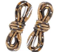 SmallCat Rhinestone Shoelaces Ropes, Glitter Shoe Strings for Sneakers, Bling Drawstring Cords Replacement Accessories, Leopard Color, 47", 2pcs, 47", 120cm