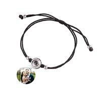 Smallduuck Personalized Couple Photo Bracelet Custom Circle Rope Projection Bracelet Couple Picture Bracelet I Love You Bracelet