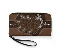 Smallduuck Personalized Grandma's Little Sweethearts Wallet Custom 1-15 Name PU Leather Grandma Long Wallet Christmas Birthday Mother's Day Love Gift for Grandma Mom Personalized Wallets for Women,05