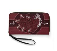 Smallduuck Personalized Grandma's Little Sweethearts Wallet Custom 1-15 Name PU Leather Grandma Long Wallet Christmas Birthday Mother's Day Love Gift for Grandma Mom Personalized Wallets for Women,01