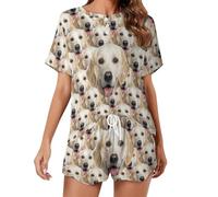 Smallduuck Personalized Pet Photo Womens Loungewear Custom Dog Short Pajama Sets Face 2 Pieces Pjs Nightwear Dog Short Pajamas Sleepwear with Photo Funny Sleepwear Gift for Men Women,Style 20